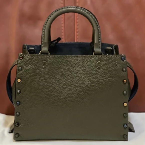 Coach Rogue 25 Olive Green with Jeweled Studs - Picture 3 of 13